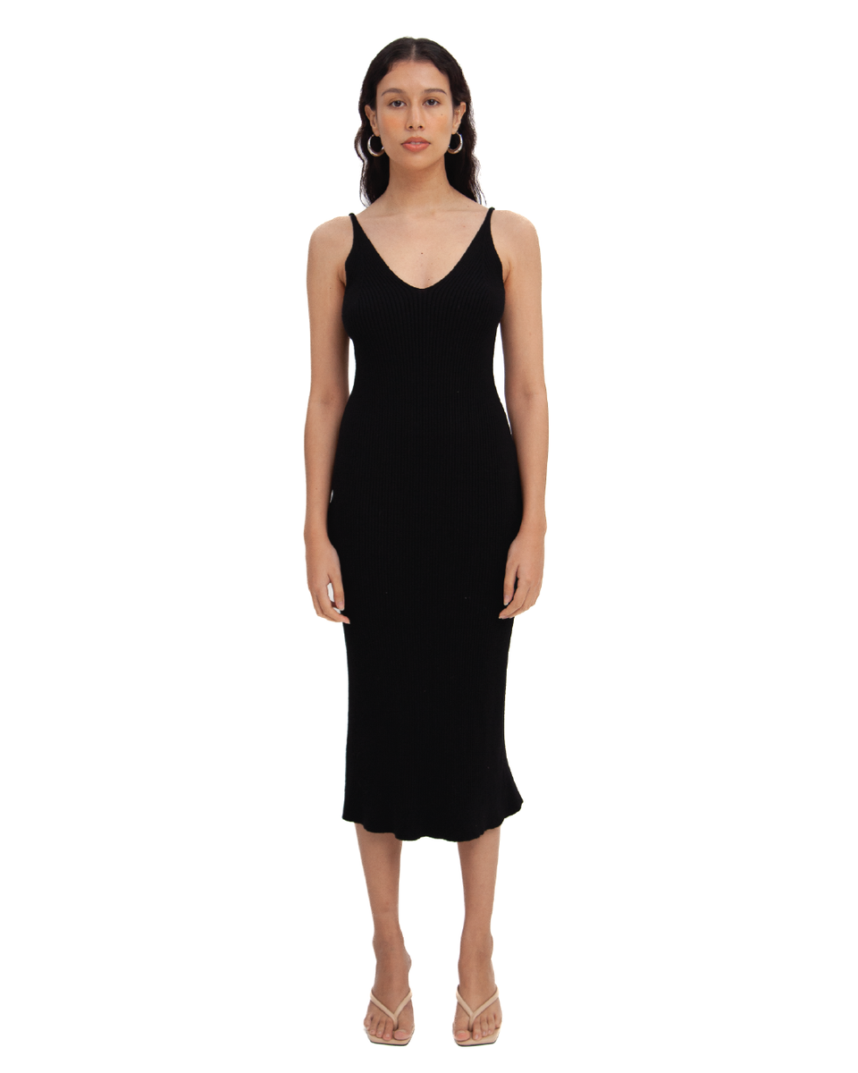 Zephyr knit dress in Black – Nomie Studio