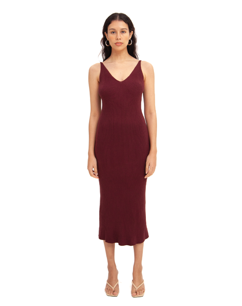 Zephyr knit dress in Red Wine – Nomie Studio Zephyr knit dress in Red Wine – Nomie Studio
